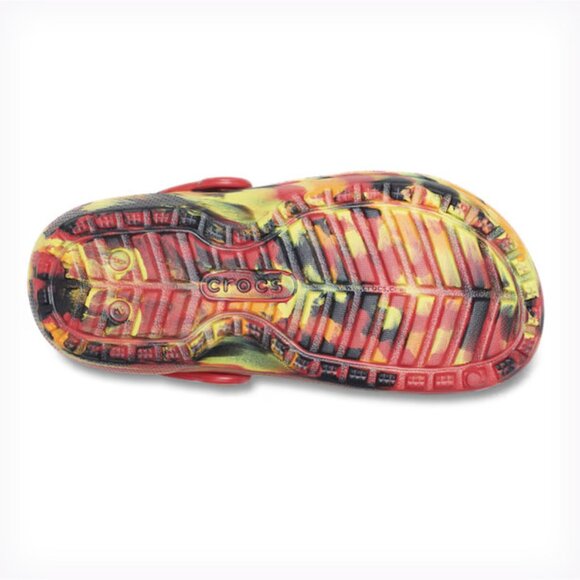 NEW Crocs Kids' Sizes 11-1 Classic Lined Marbled Clog - Molten Lava - Picture 6 of 6